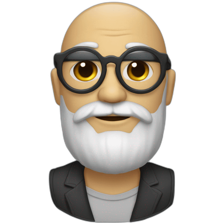 Homme chauve avec des lunettes et une barbe emoji