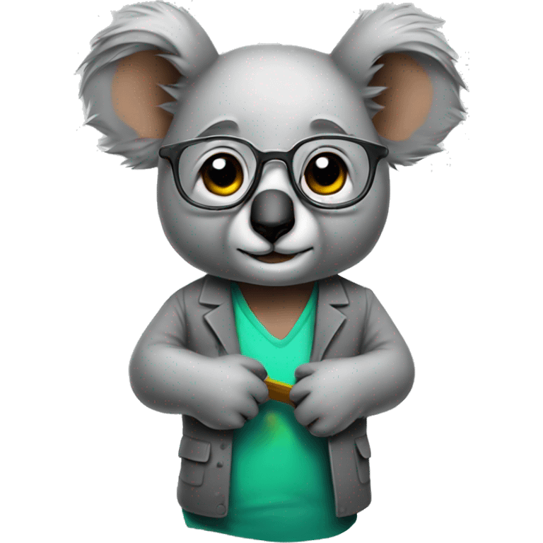 intelligent mathematician koala man emoji