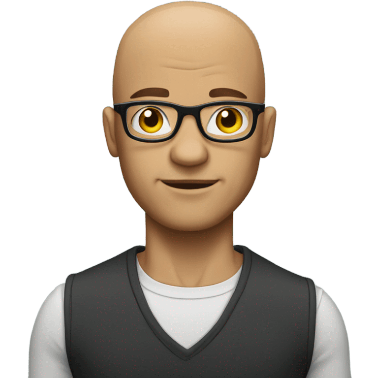 Bald muscular guy with glasses emoji