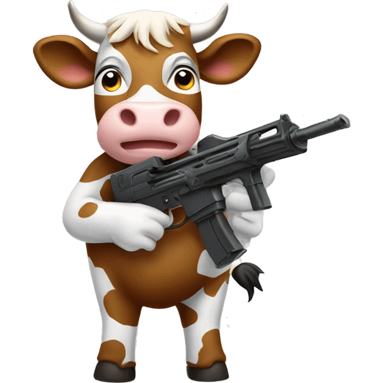 cow with machine gun emoji