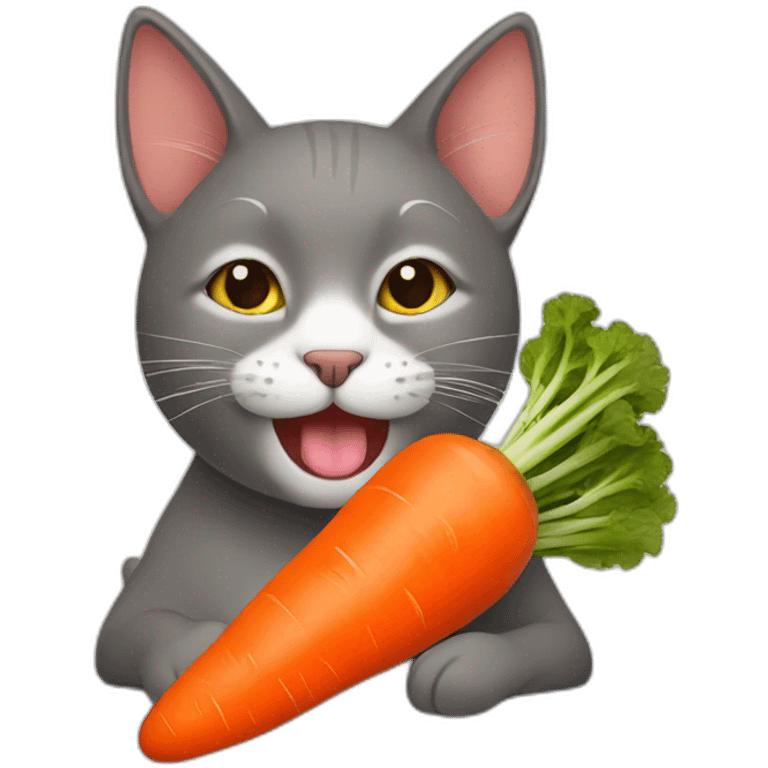 Cat eating carrots  emoji