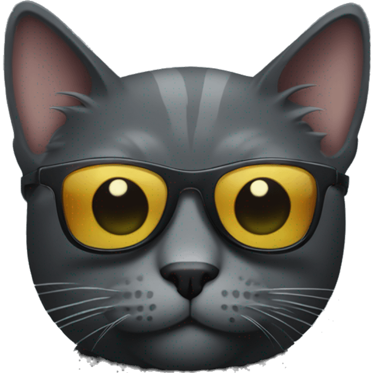 dark grey cat with sunglasses emoji