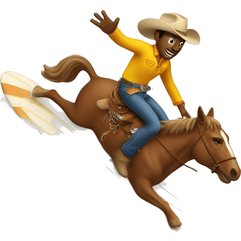 Cowboy surfing emoji