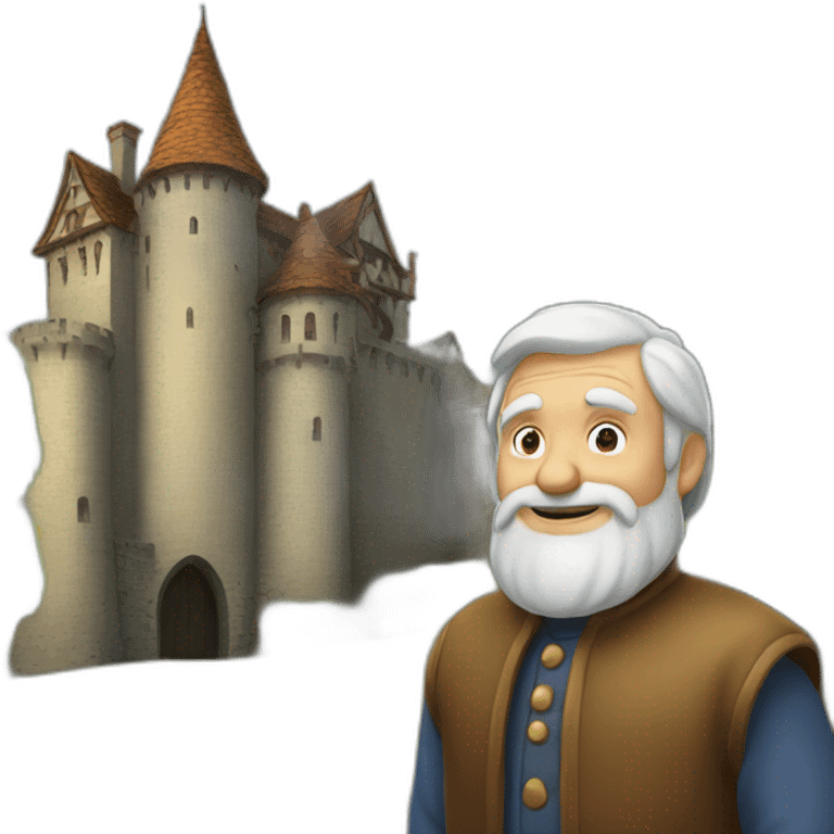 castle and old man emoji