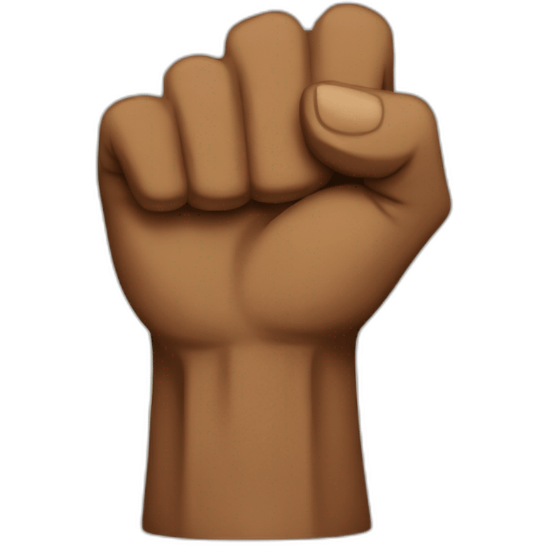 Brown raised fist emoji