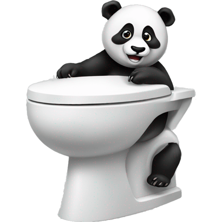 Panda on toilet emoji