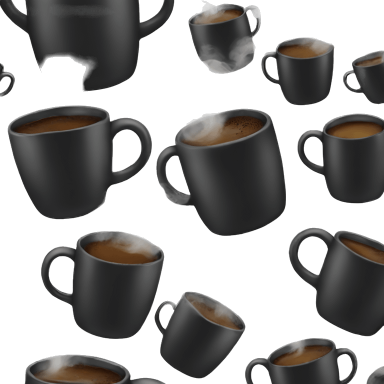 Steaming Black mug with a black coffee inside emoji