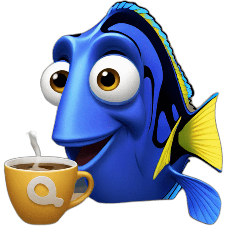 dory drinking coffee emoji