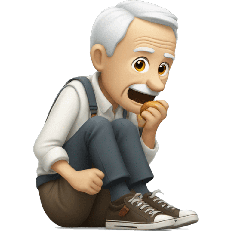 Old man eating shoes emoji