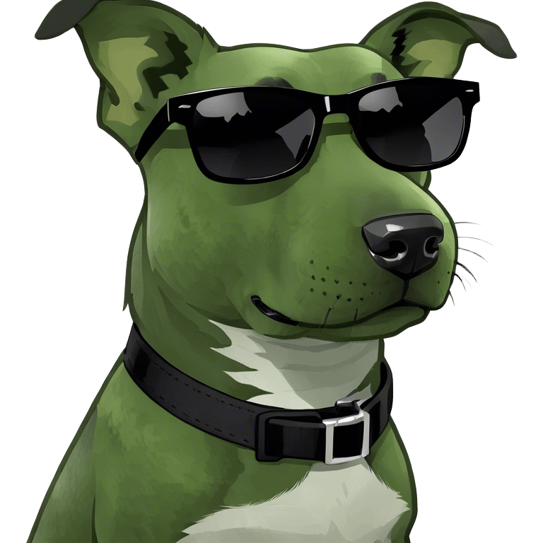 black dog with sunglasses  emoji