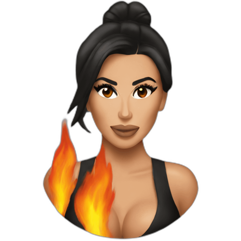 Kim kardashian on fire emoji