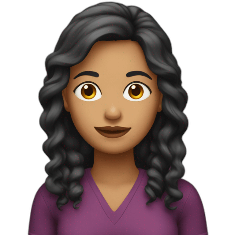 mujer cabello uscuro emoji