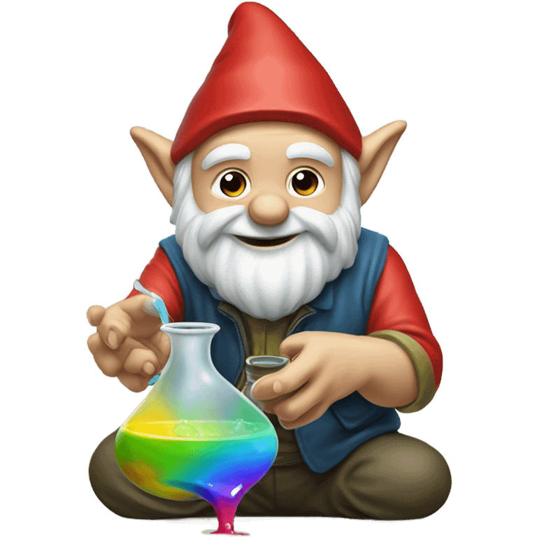 gnome pouring liquid on the ground as tribute to his homies emoji