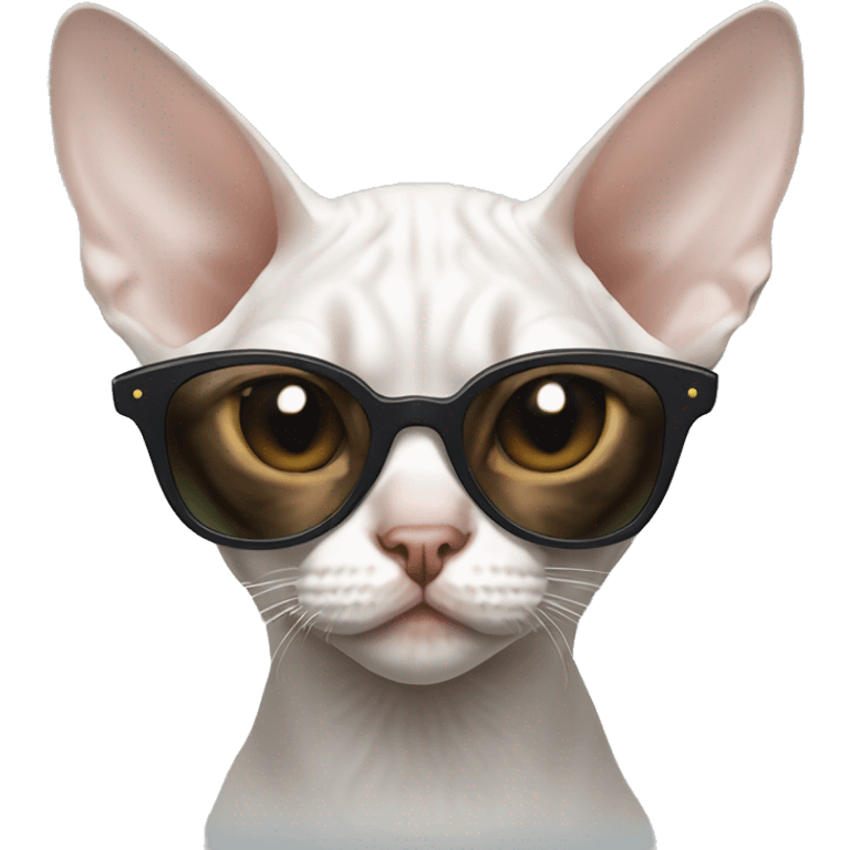 Devon Rex wearing sunglasses emoji