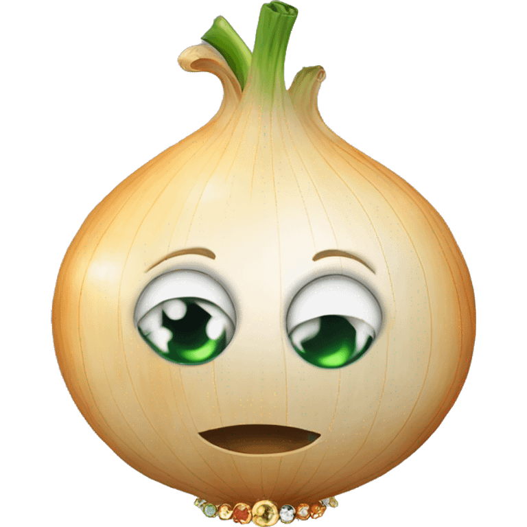 Onion with jewels between layers emoji