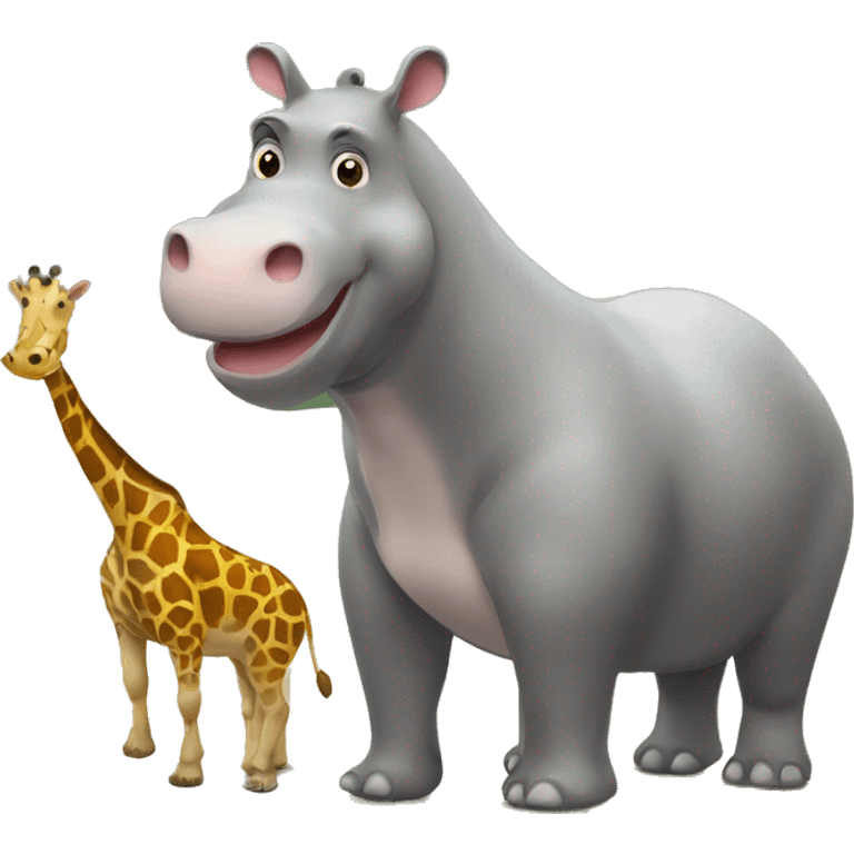 hippopotame qui dans un slow avec une girafe emoji