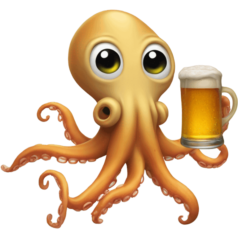 Squid holding beer emoji