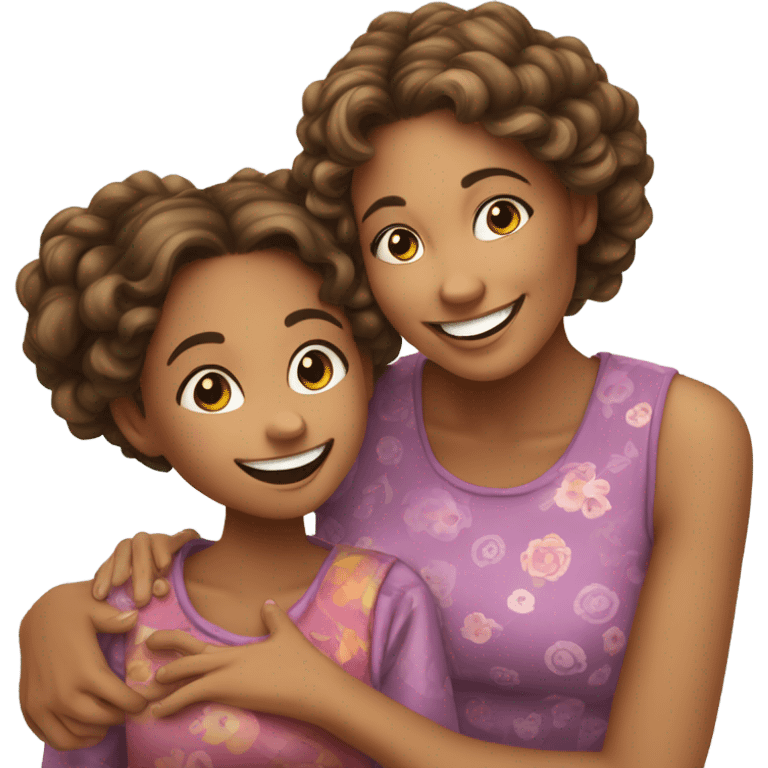 Mother and daughter  emoji