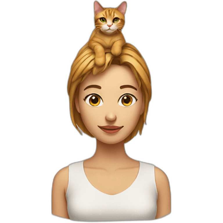 woman with cat on the head emoji