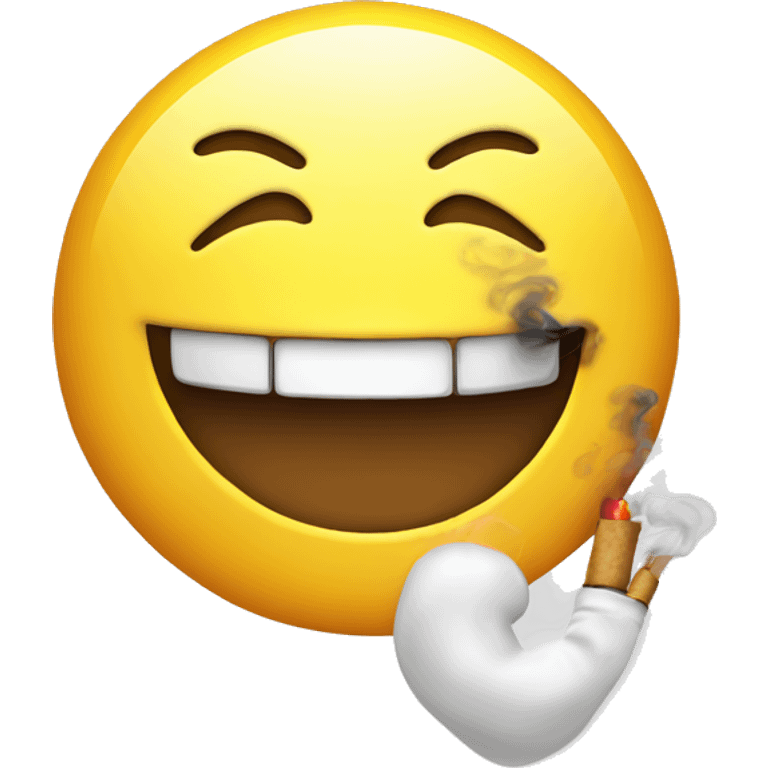 Smiley face that’s happy and smoking  emoji