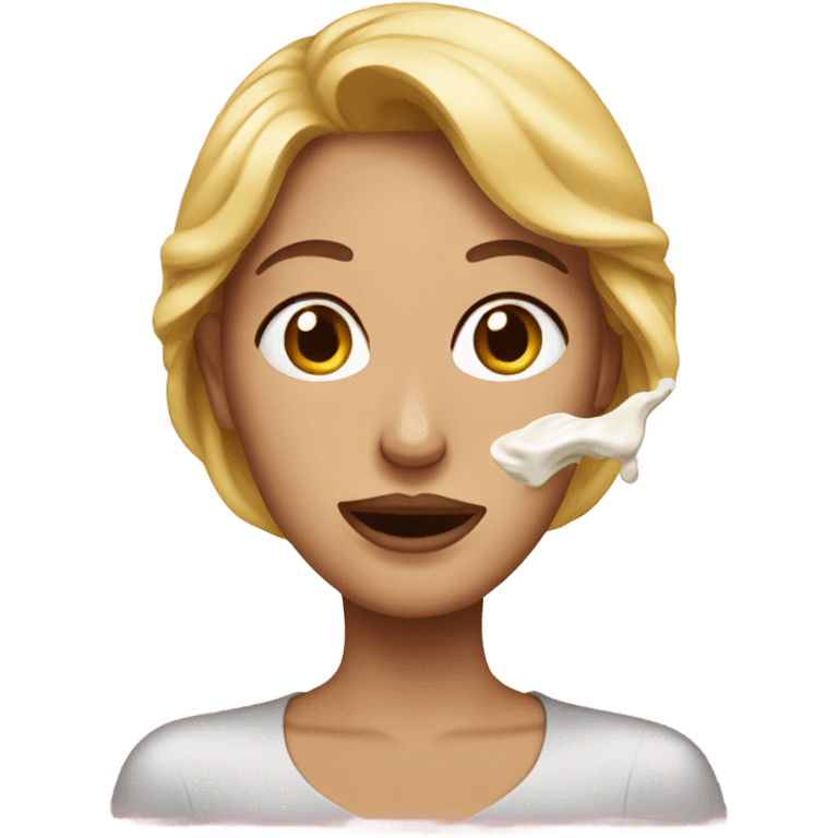 Woman with mayo spilled on her face  emoji