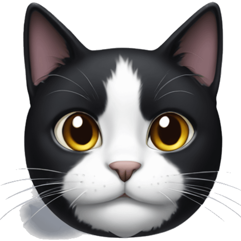 black cat with white on its chin only  emoji