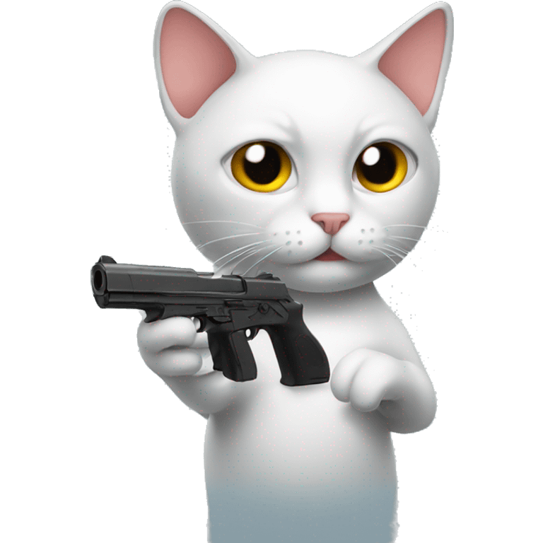 Cat with gun emoji