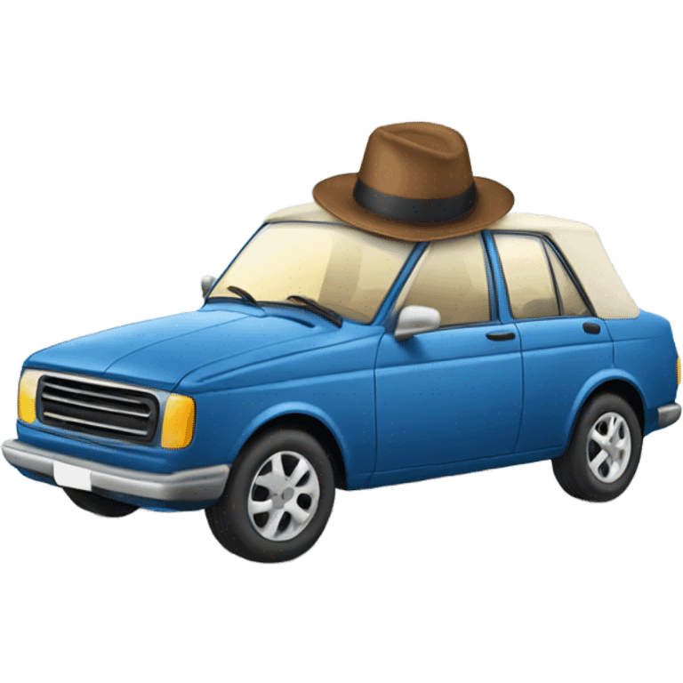 Car with hat emoji