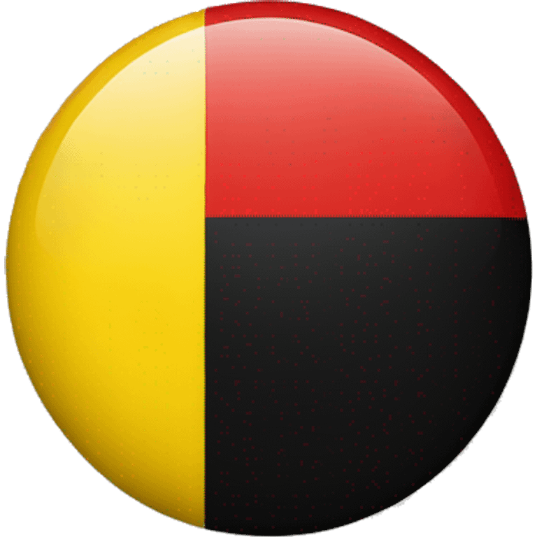 Flag with black on top half, red on bottom half and a yellow circle in the middle  emoji