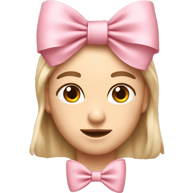 Generate a bow-shaped emoji in light pink with a high-end look emoji