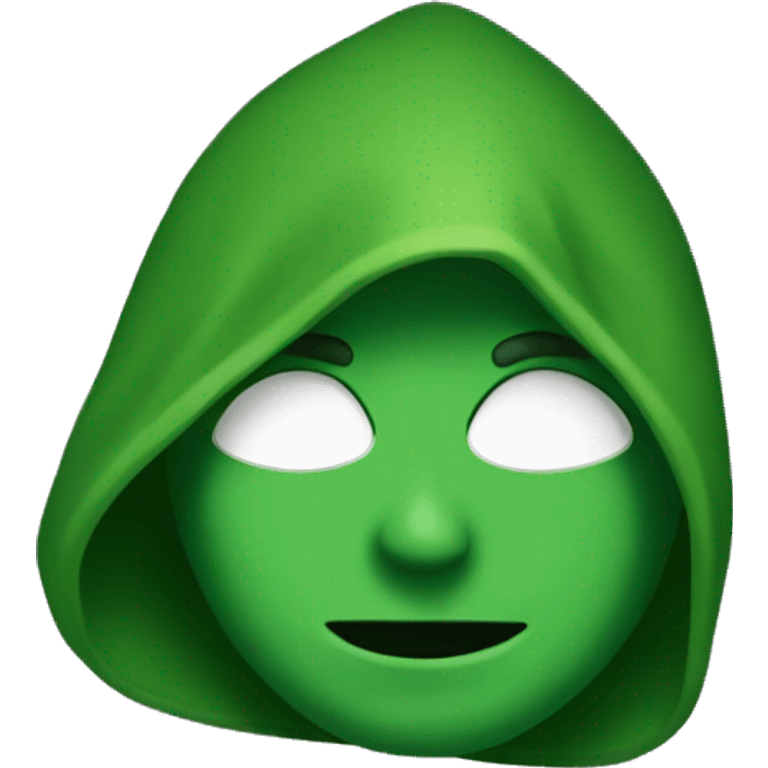 green hood without face emoji