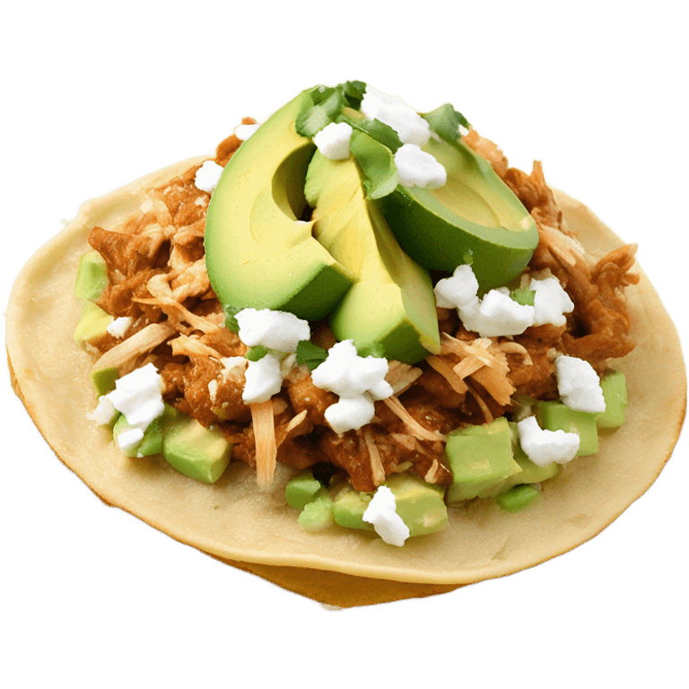 Shredded Chicken Tinga Tostada emoji