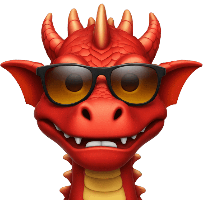 Red dragon with sunglasses emoji