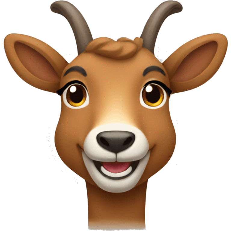 happy smiling brown chamois front emoji