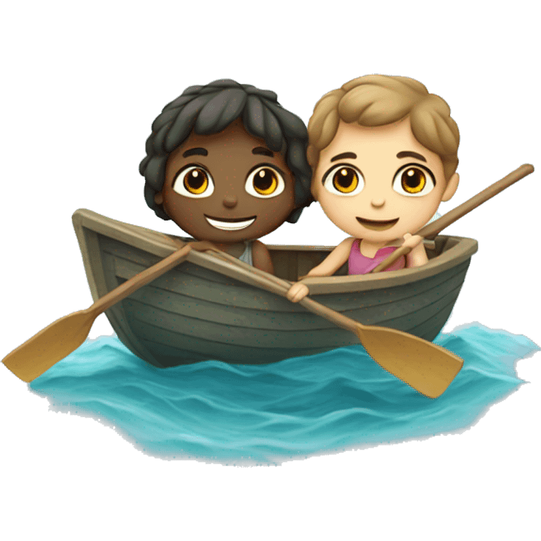 Boy and girl in a boat emoji