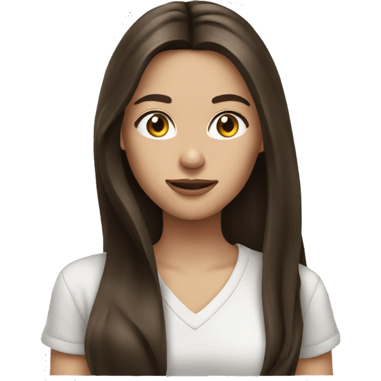 brunette girl long hair with cigarette emoji