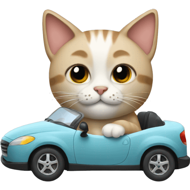 A cat driving a car emoji