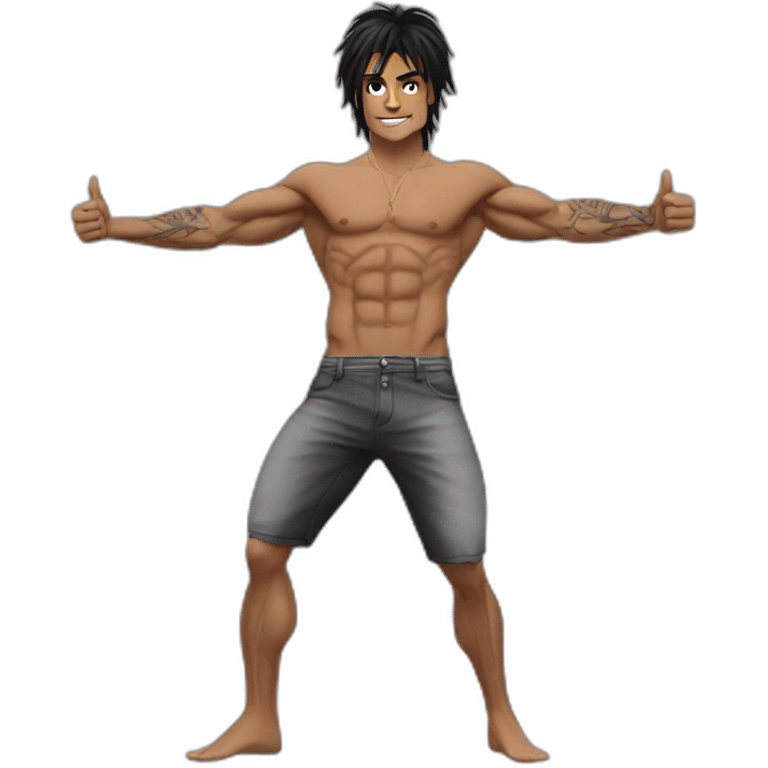 Zyzz doing the zyzz pose emoji