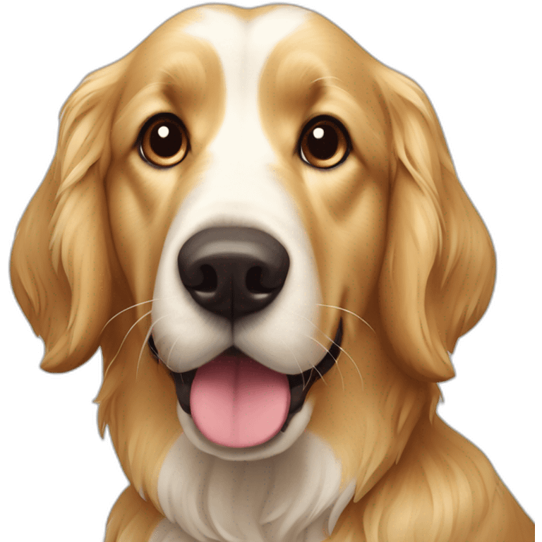 Chien croisé épagneul breton et golden retriver emoji