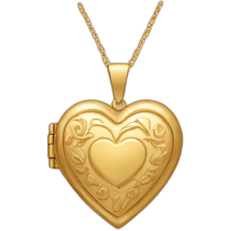 gold locket heart emoji