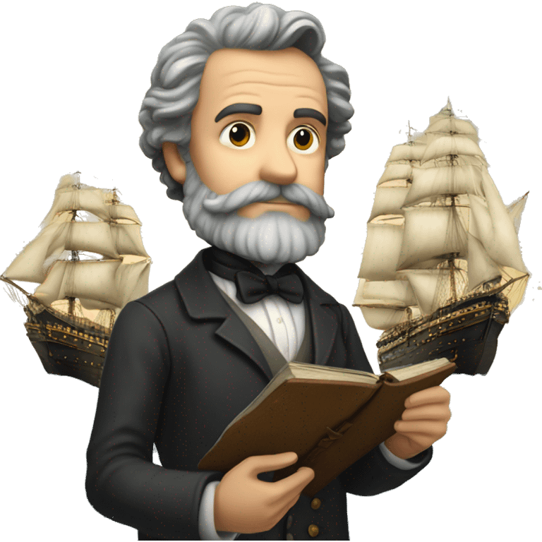 jules verne holds the ship in his hands emoji