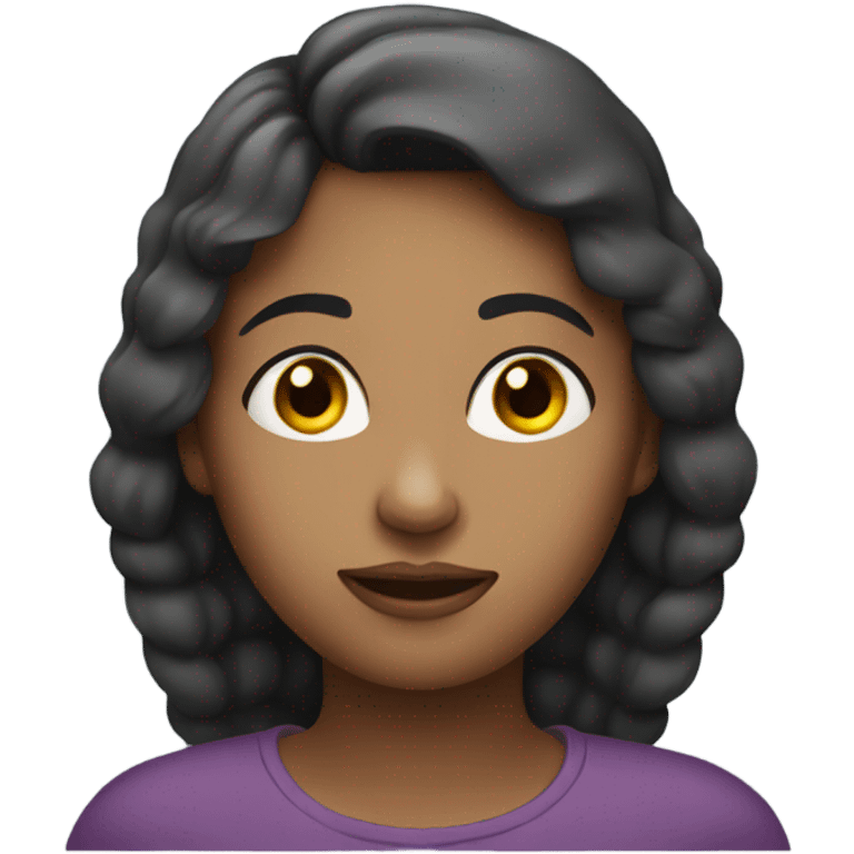 Very innocent looking woman with hands under chin emoji