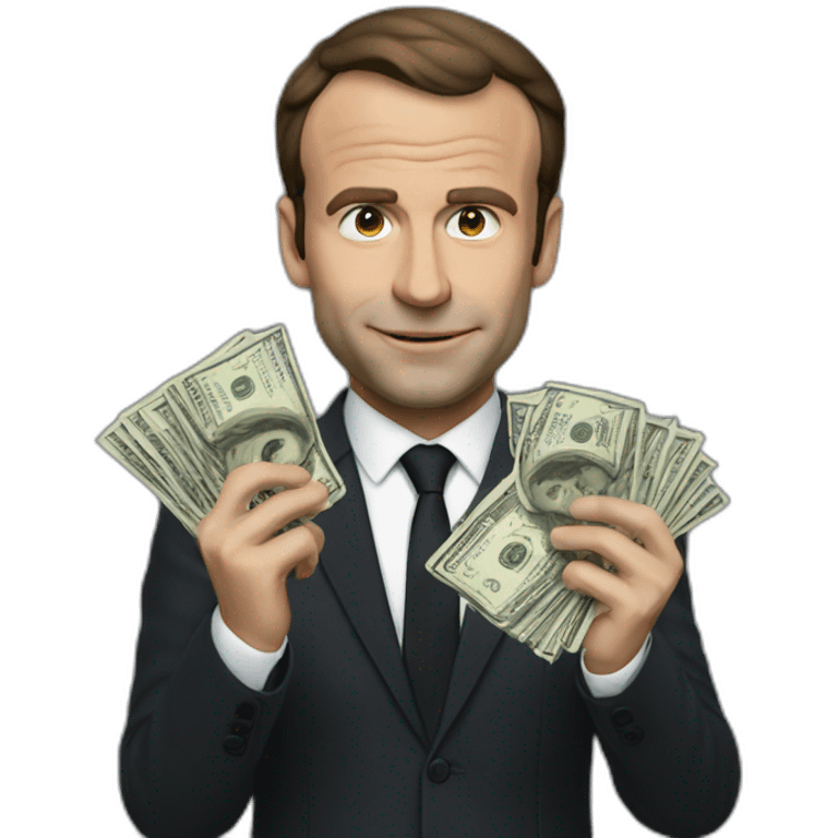 macron taking money emoji