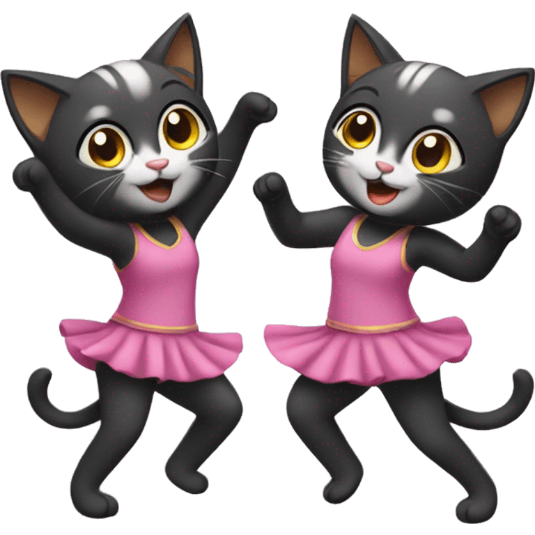 two girl cats dancing emoji