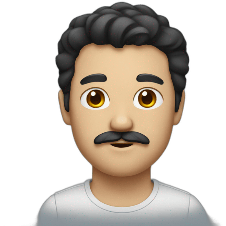 Man with black hair and square mustache emoji