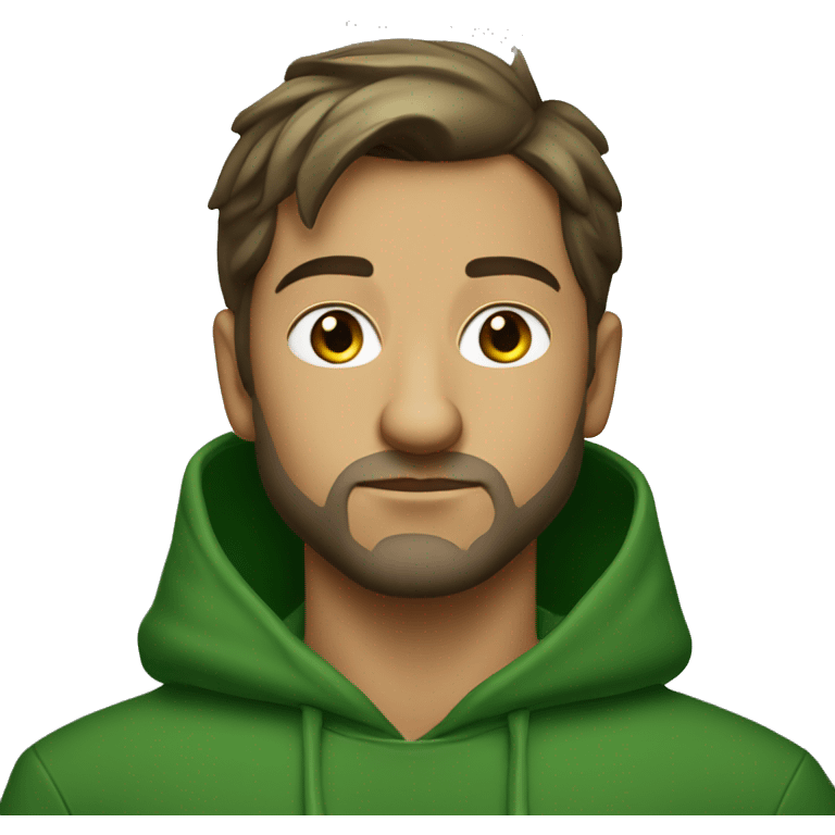 robin hood in green hoodie dark face "no beard" "no mustache" emoji