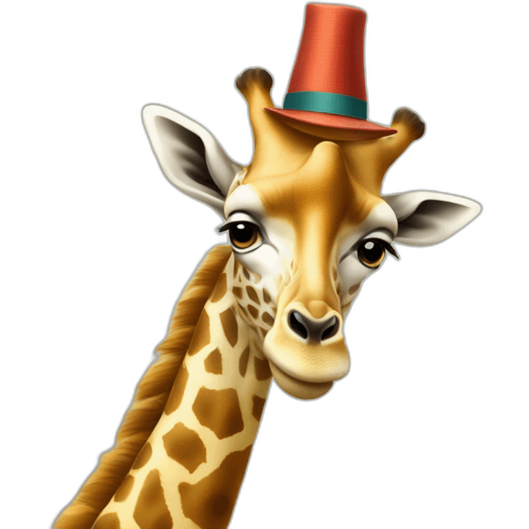 Girafe avec un chapeau chinois sur la tête emoji