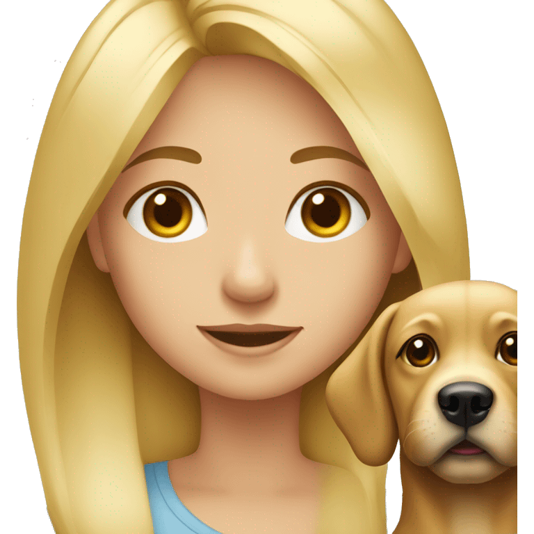 blonde girl with dog  emoji