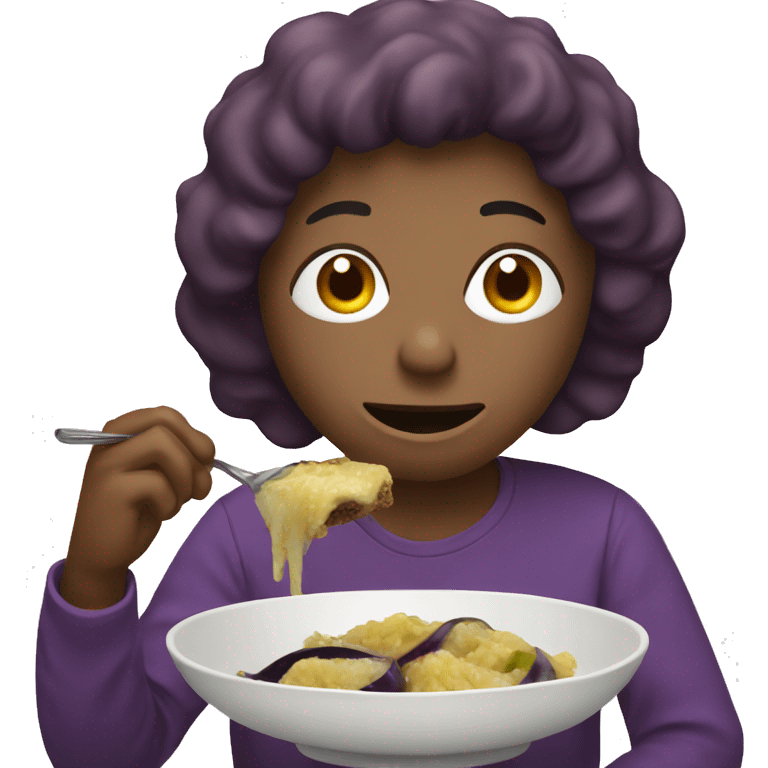 Person eating en eggplant emoji