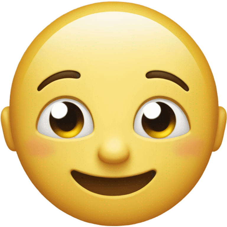 Emoji smiling looking down eyes closed with hand up emoji